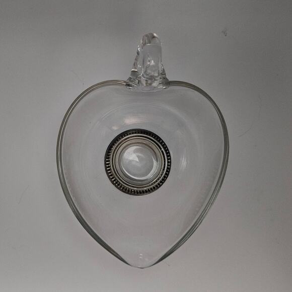 Vintage Glass Gravy Boat w/ Sterling Silver Weighted Base Handle Spout Sauce - Picture 5 of 6